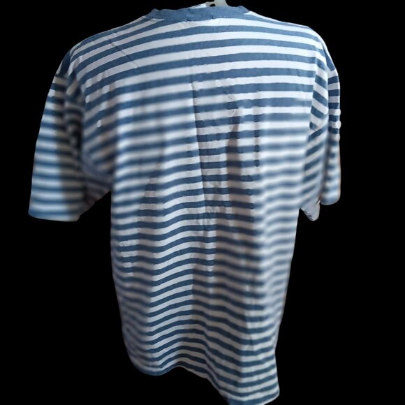 Vintage Men's T-shirt Large Single Stitch 90's Grunge Striped Ringer USA Cobain - Picture 5 of 8